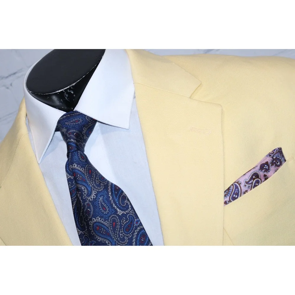 Banana Republic Summer Blazer Men 46L Slim Fit Linen Blend Two Button Sport Coat